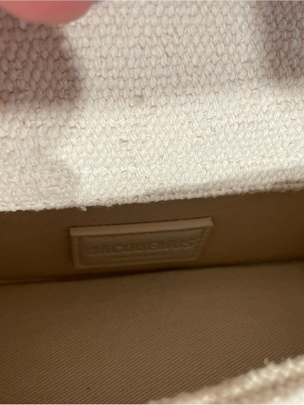 Authentic Jacquemus Cream Woven Mini Top-Handle Bag with Gold Logo - Picture 6 of 7